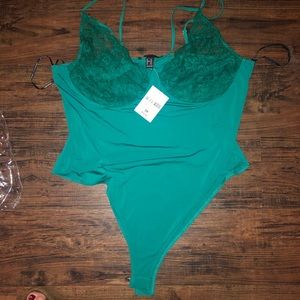 NWT Forever 21 Plus Size Lace Trim Bodysuit 3X